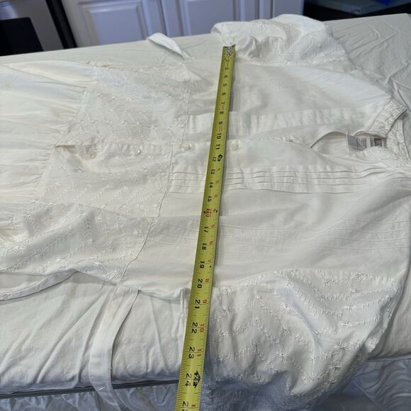 White Elegance Temple Dress Wedding Modest Church Maxi Bottom back Medium PLG - Picture 9 of 16